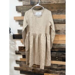 NotPerfectLinen new Emilie boho lagenlook dress oat milk size S